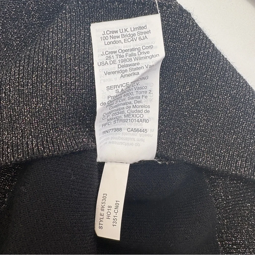 J. Crew Black Sparkle Turtleneck Sweater